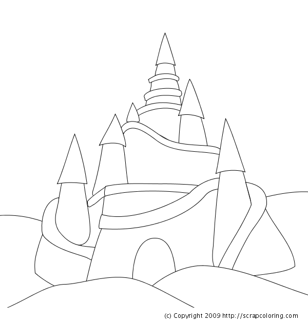 Sand castle coloring page