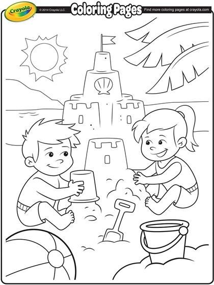 Fun at the beach on crayola crayola coloring pages summer coloring pages beach coloring pages