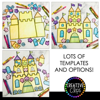 Build a sandcastle craft summer coloring pages tpt