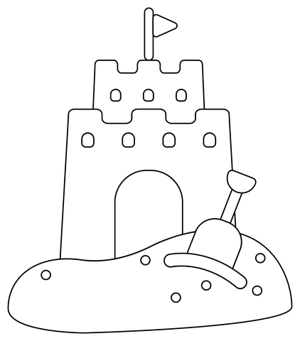 Sand castle coloring page free printable coloring pages