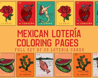 Loteria mexicana coloring pages full set