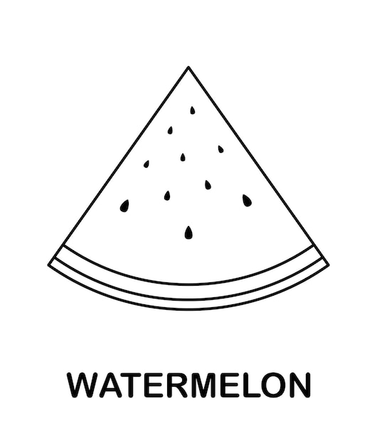 Premium vector coloring page with watermelon for kids