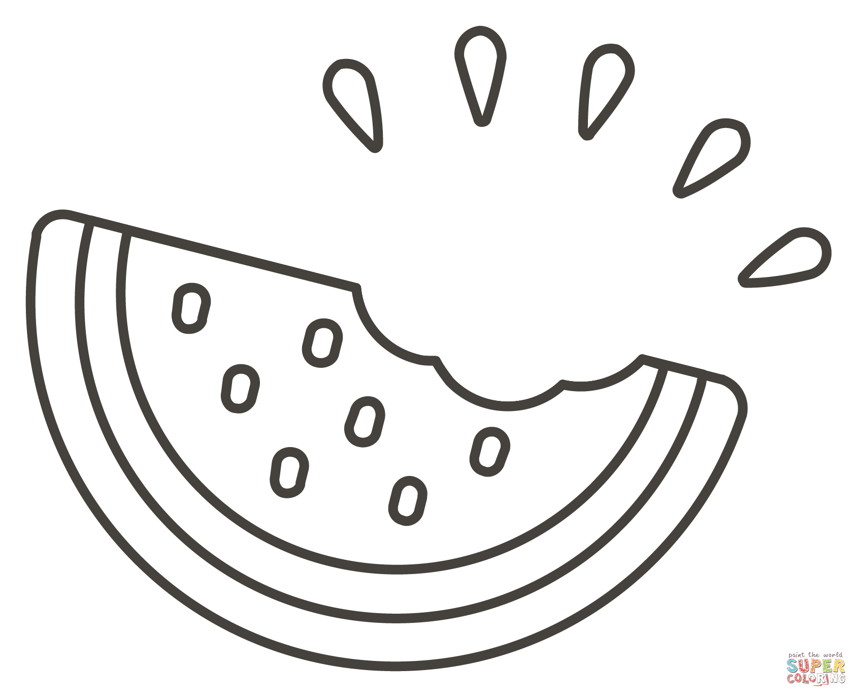 Watermelon coloring page free printable coloring pages