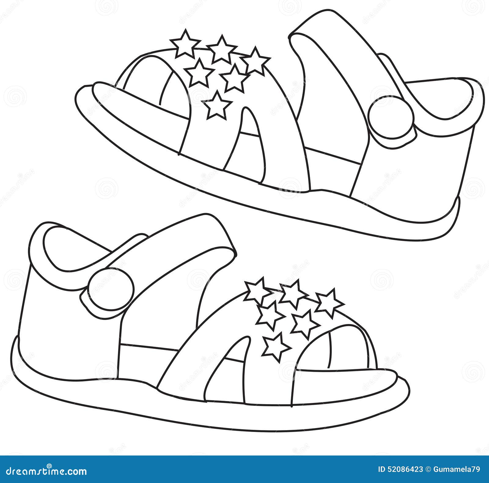 Sandals coloring page stock illustration illustration of clean