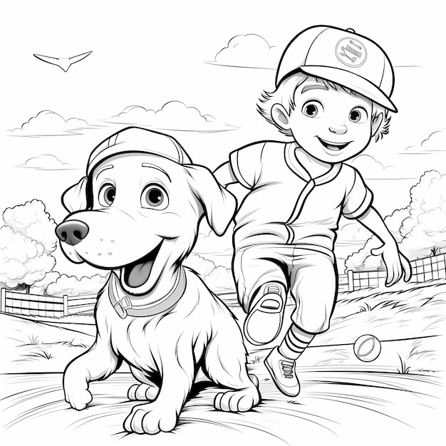 Premium ai image sandlot stars cartoon coloring page for adults and american flag