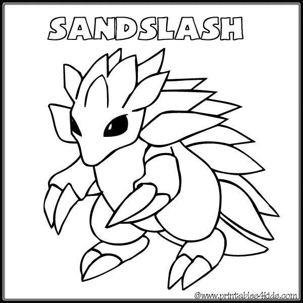 Pokemon sandslash coloring page â printables for kids â free word search puzzles coloring pages and other activities