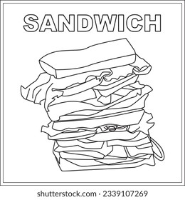 Sandwich coloring book art images stock photos d objects vectors