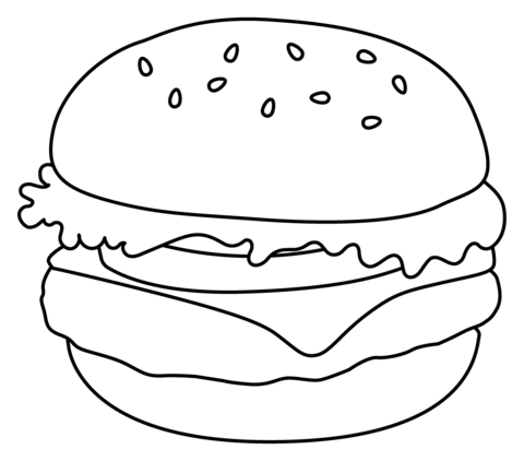 Hamburger emoji coloring page free printable coloring pages