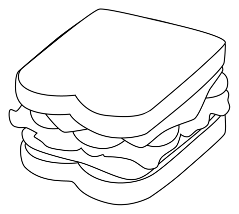 Sandwich emoji coloring page free printable coloring pages