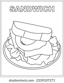 Sandwich coloring book art images stock photos d objects vectors