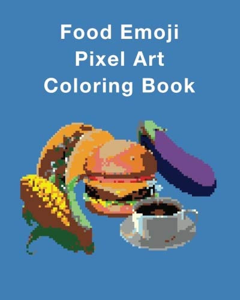 Food emoji pixel art coloring book milton petra books