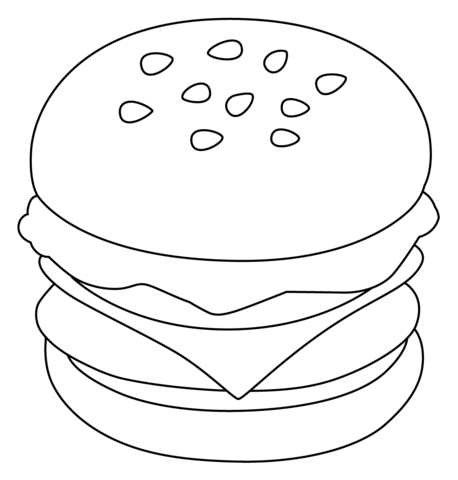 Hamburger emoji coloring page free printable coloring pages