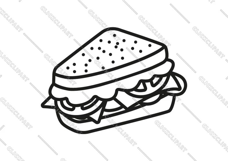 Sandwich svg burger svg lunch svg food svg sandwich png sandwich clipart food png cut files line art svg files for cricut