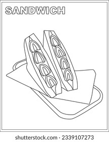 Sandwich coloring book art images stock photos d objects vectors