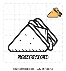 Sandwich coloring book art images stock photos d objects vectors