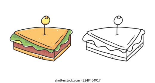 Sandwich coloring book art images stock photos d objects vectors