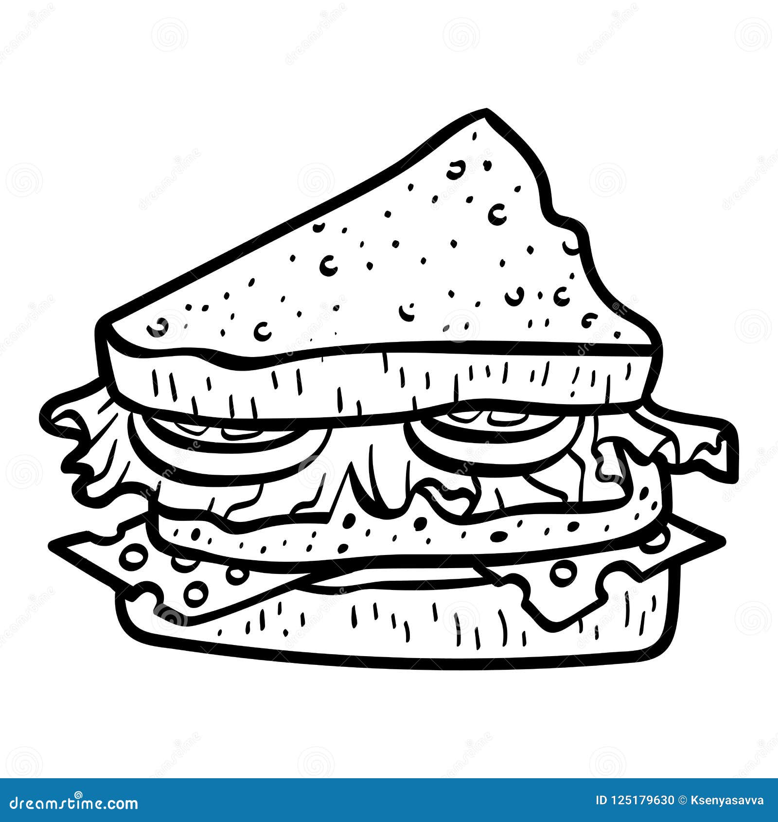 Coloring book sandwich stock vector illustration of activity