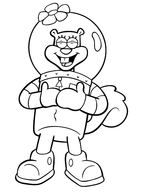 Sandy cheeks coloring pages printable for free download