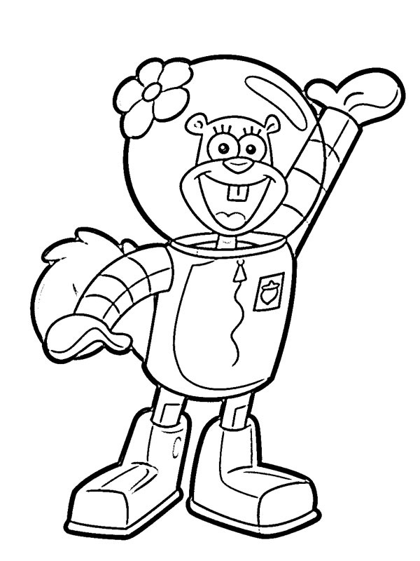 Colouring page sandy cheeks