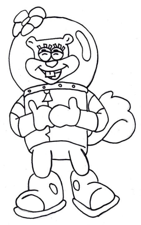 Sandy spongebob original line art