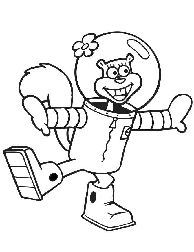 Sandy cheeks coloring pages