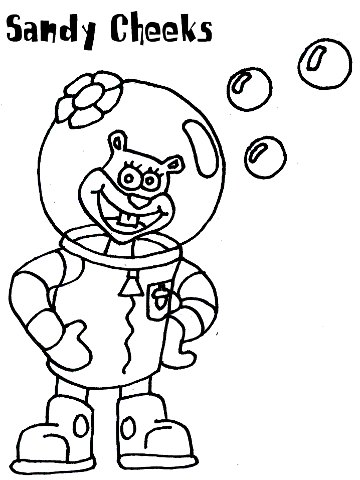 Sandy cheeks coloring page