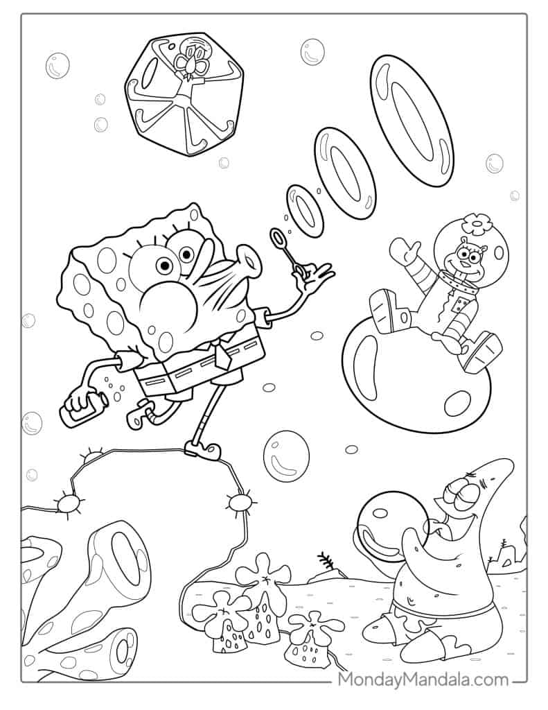 Spongebob coloring pages free pdf printables