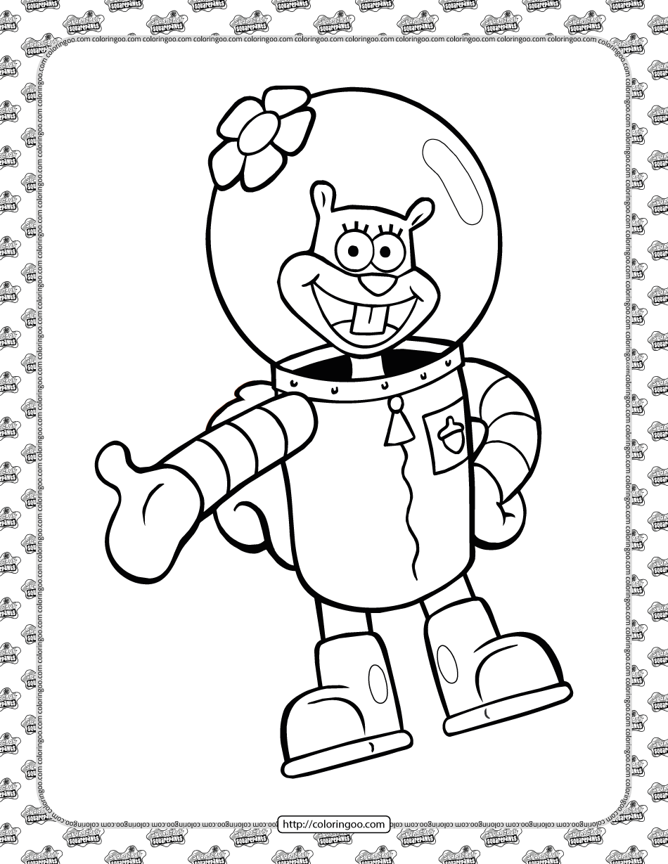 Printable sandy cheeks coloring pages coloring pages cartoon coloring pages sandy cheeks