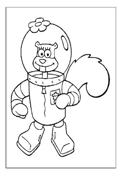 Express with colors printable sandy cheeks coloring sheets collection for kids