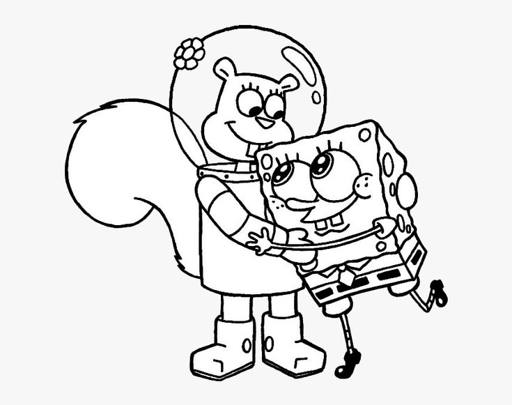 Bob esponja para colorir e pintar