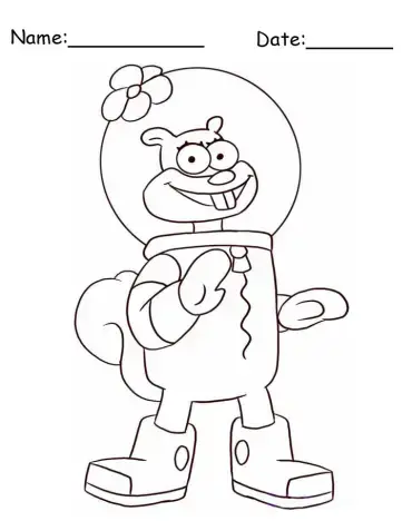 Sandy cheeks spongebob printable coloring pages