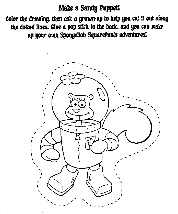 Sandy puppet coloring page