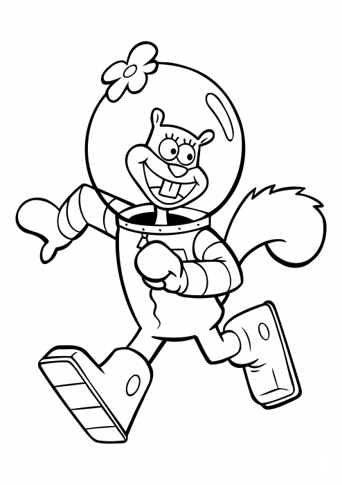 Sandy cheeks is a squirrel from texas coloring pages sponge bob square pants coloring pages