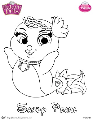 Free princess palace pets coloring page of sandy pearl â