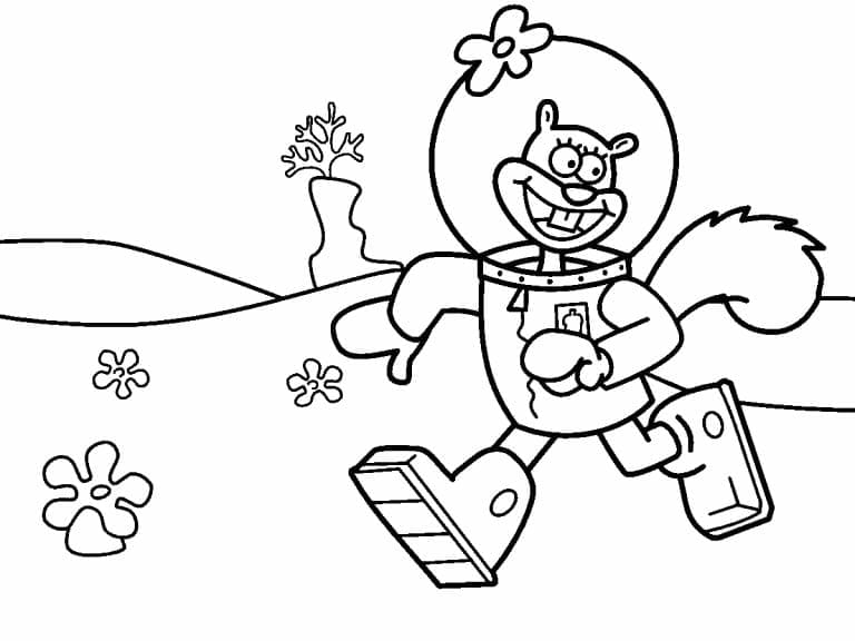 Cute sandy cheeks coloring page