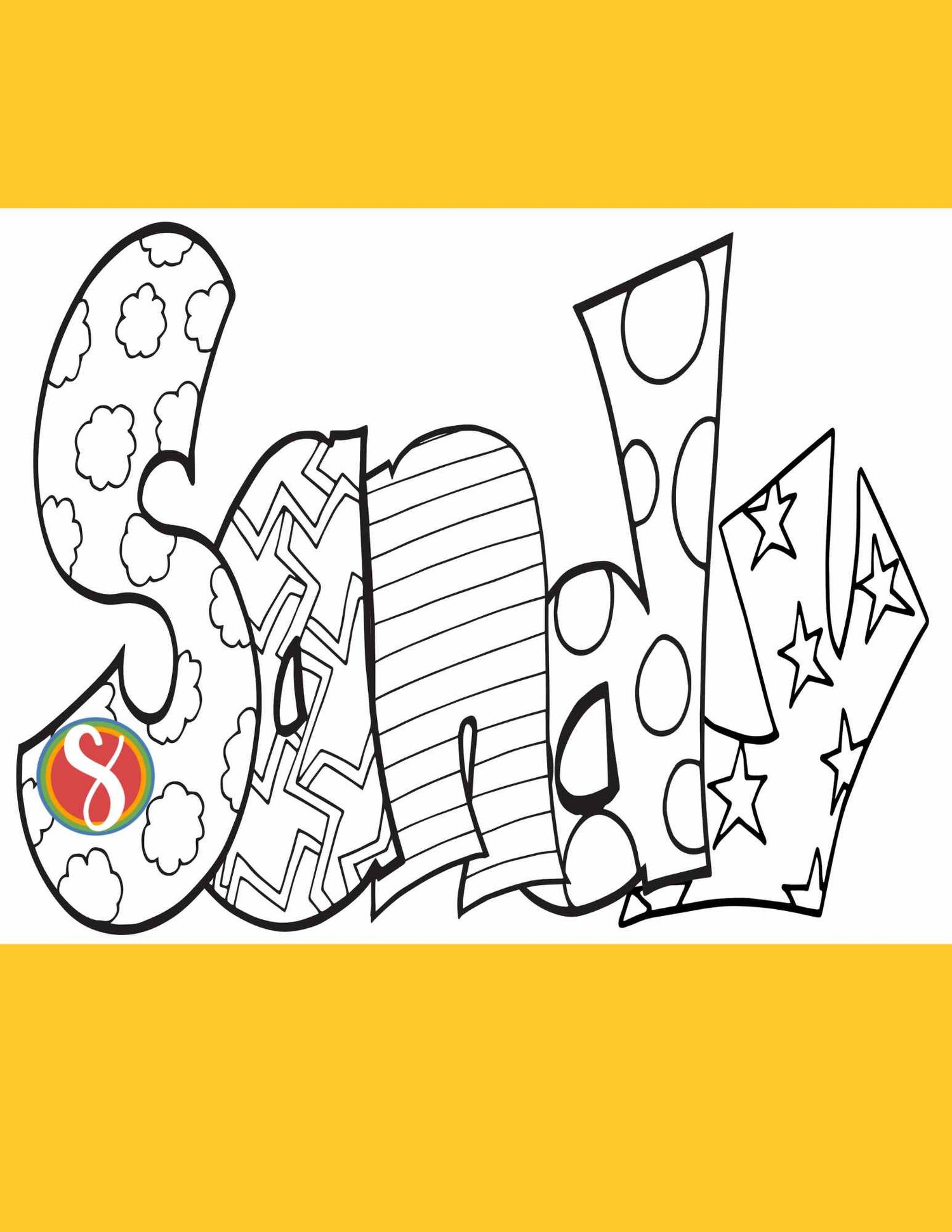 Free sandy name coloring pages â stevie doodles