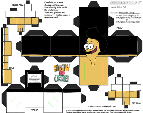 Sanjay patel paper toy free printable papercraft templates