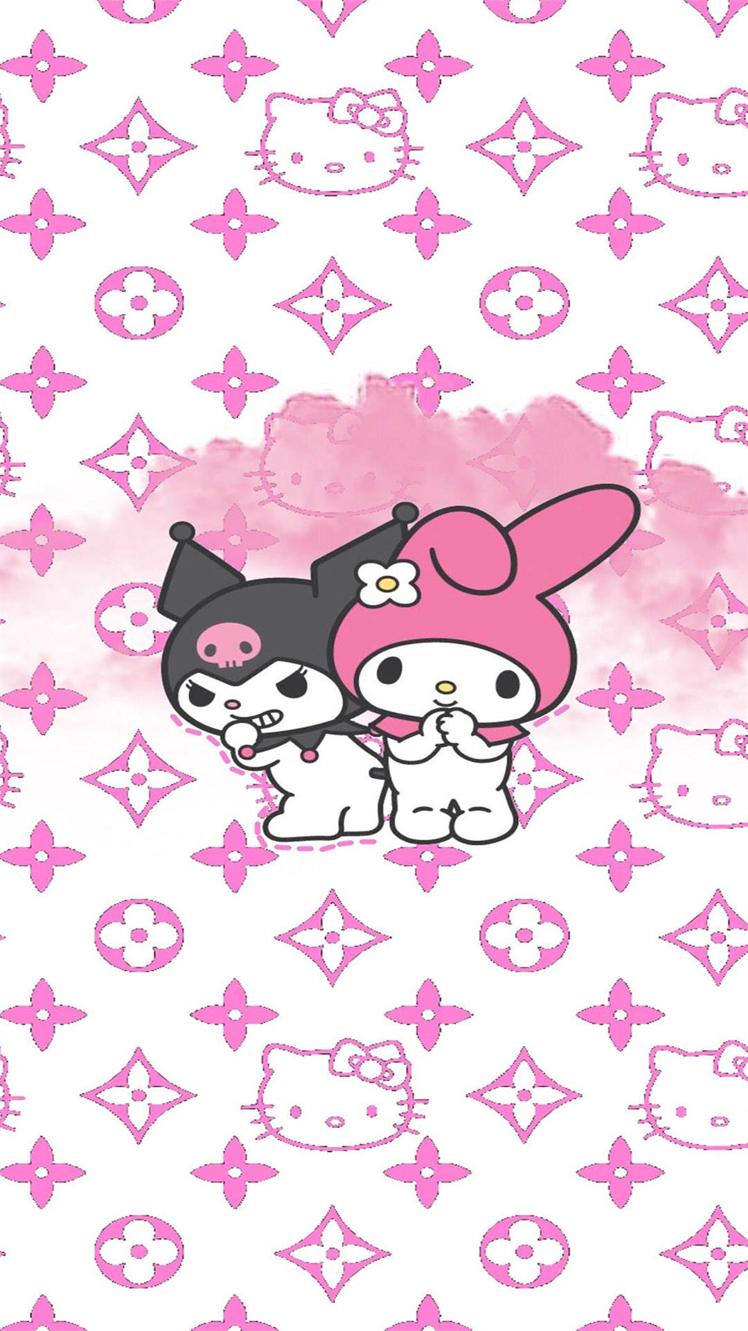 Download sanrio characters and louis vuitton phone wallpaper