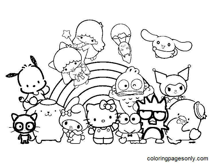 Sanrio characters coloring pages printable for free download