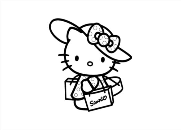 Hello kitty coloring page