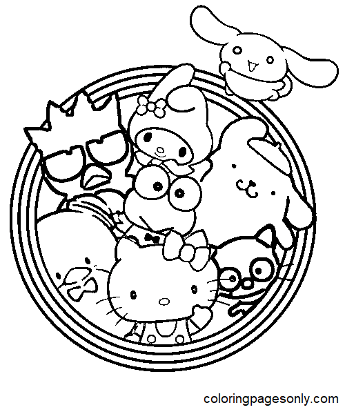 Sanrio characters coloring pages printable for free download