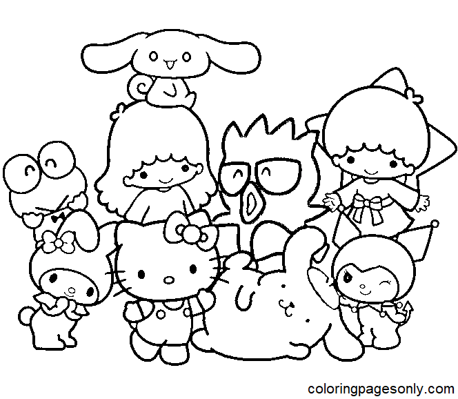 Sanrio characters coloring pages printable for free download