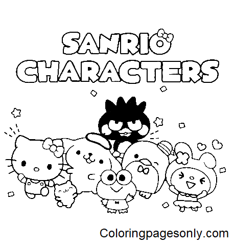 Sanrio characters coloring pages printable for free download