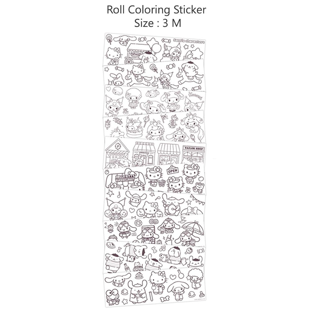 Sanrio characters roll coloring sticker sticker v â hello discount store