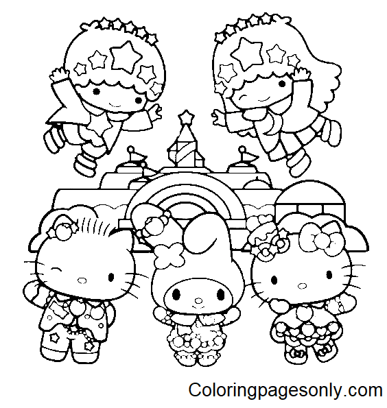 Sanrio characters coloring pages printable for free download