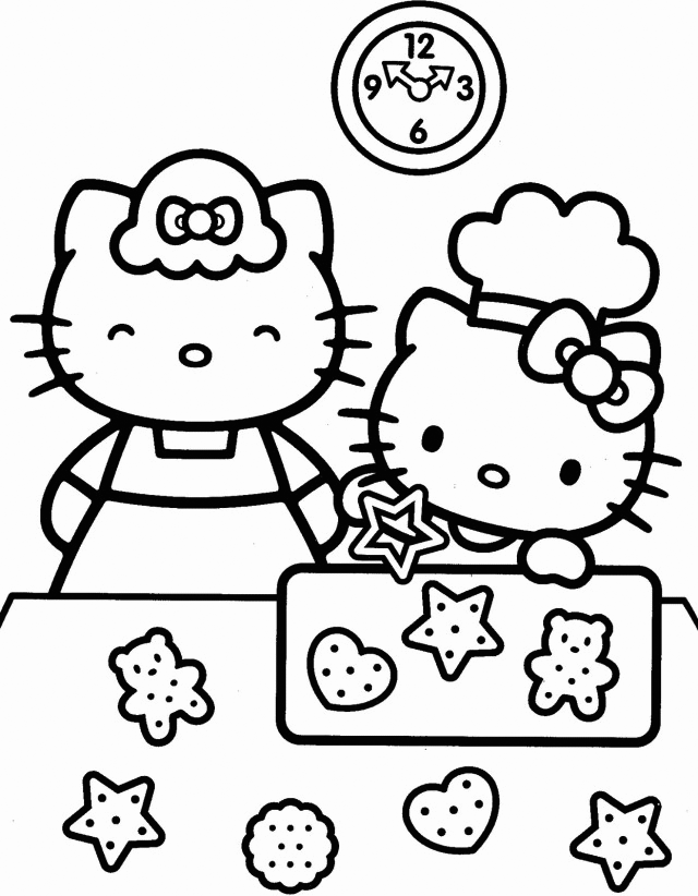 Hello kitty christmas coloring pages