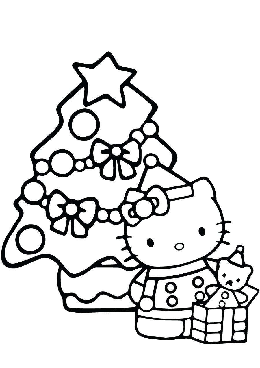 Hello kitty christmas coloring pages