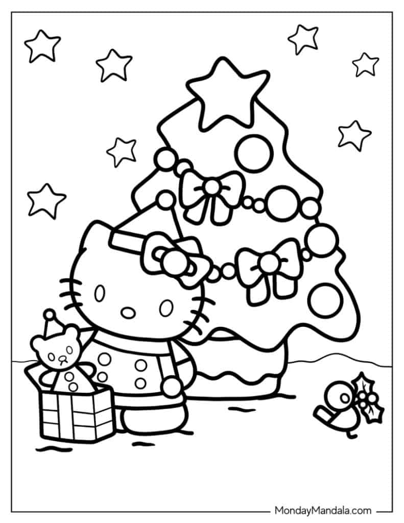 Hello kitty coloring pages free pdf printables