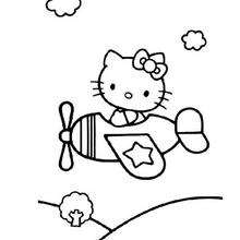 Hello kitty picking the flowers coloring pages