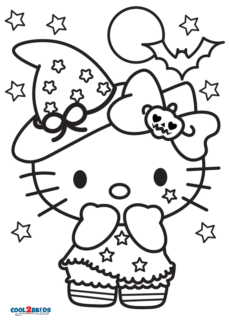 Free printable hello kitty christmas coloring pages for kids